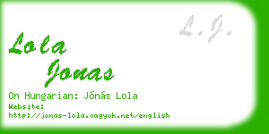 lola jonas business card